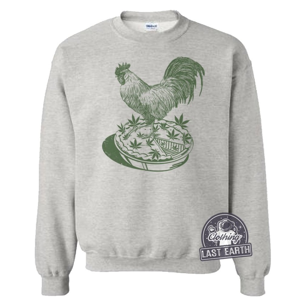 Chicken Pot Pie Sweatshirt Funny Rooster Sweater Country Pothead Shirt Novelty